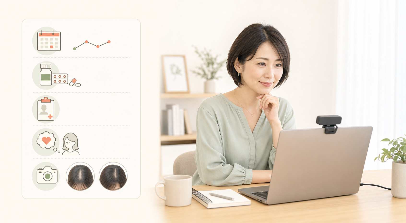女性AGAのオンライン診療前に確認したい項目